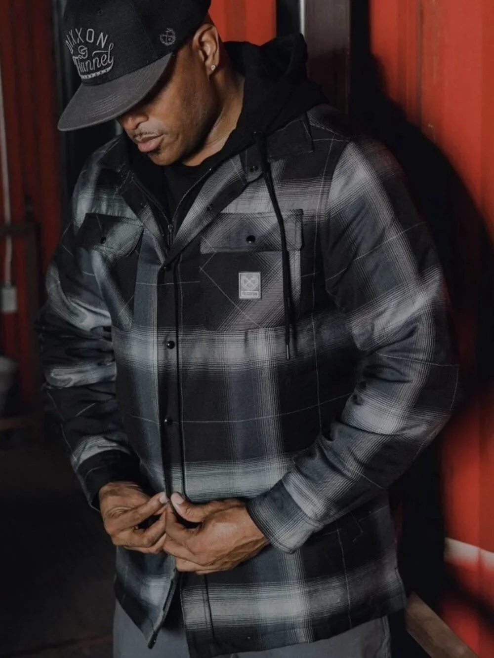 DIXXON Flannel DESTROYER Hooded Flannel Jacket Men's XL Plaid Zip Snap Grunge